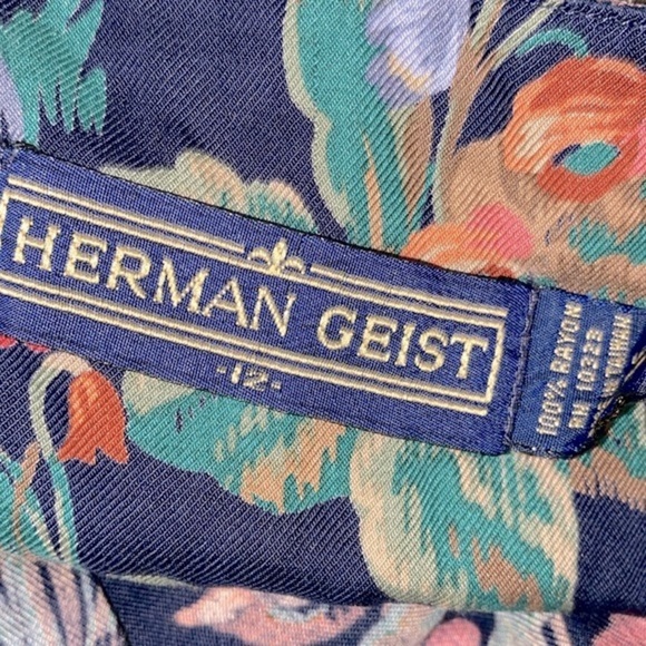 Vintage Herman Geist maxi skirt floral size 12 - Picture 5 of 9